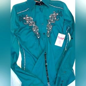 Ladies Sz M Glitz Western shirt